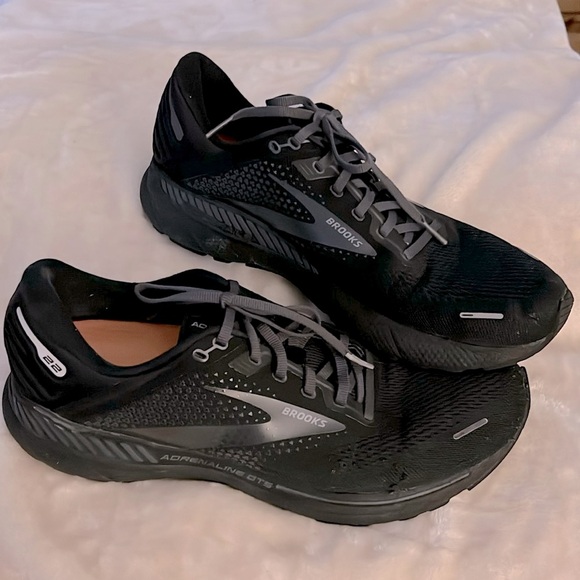 BROOKS 👟 BLACK GTS22 CUSHIONED ADRENALINE ATHLETIC SHOE SNEAKER Men’s 13 D Width - Picture 2 of 14